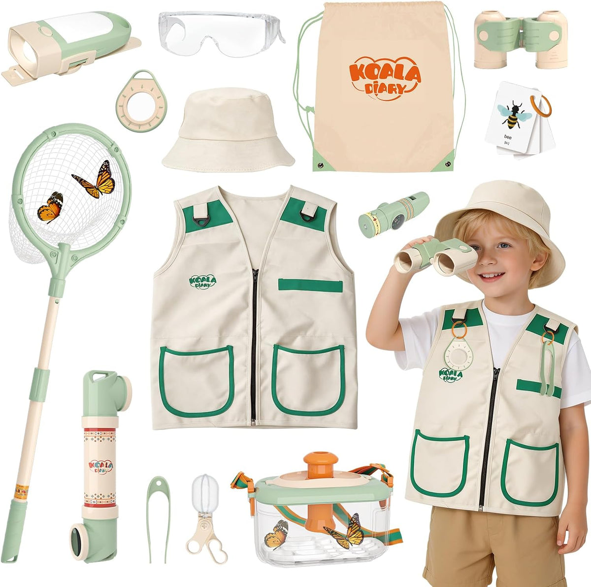 KOALA DIARY™ Kids Outdoor Explorer & Bug Catcher Kit (11-Piece STEM Set)